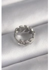 316L Çelik Gümüş Renk Zirkon Taşlı Yaprak Model Tragus Piercing
