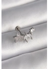 316L Çelik Gümüş Renk Zirkon Taşlı Yıldız Model Tragus Piercing