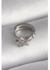 316L Çelik Gümüş Renk Zirkon Taşlı Yıldız Model Tragus Piercing