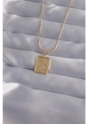 316L Çelik Zincir Gold Renk Zirkon Taşlı Ay Yıldız Figürlü Tarot Kolye