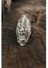 Antik Gümüş Renk Ejderha Kafası Model Ayarlanabilir Erkek Yüzük