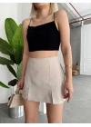 Çift yırtmaklı şort etek