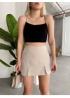 Çift yırtmaklı şort etek
