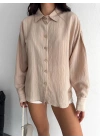 Çizgili oversize gömlek