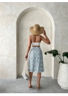 Desenli düğmeli etek s25800