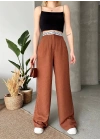 Flamlı kahve pantolon