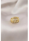 Gold Renk Metal Zincir Model Taşlı Kadın Yüzük