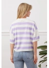 Gömlek yaka çizgili triko tişört