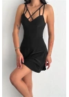 İnce çift askılı mini elbise