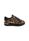 K732510 Yüksek Taban Leopar Desenli Kadın Sneaker Siyah Leopar