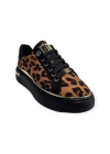 K732510 Yüksek Taban Leopar Desenli Kadın Sneaker Siyah Leopar