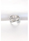 Kalın Silver Renk Ayarlanabilir Yüzük