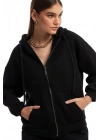 Kapüşonlu Fermuarlı Sweatshirt Hırka