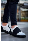 Kb-040  Kuback Beyaz Cilt Siyah Yüksek Taban Lastikli Günlük Erkek Ayakkabı