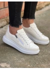 Kb-309  Kuback Beyaz Fermuar Ve Bağcıklı  Günlük Erkek  Ayakkabı