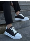 Kb-X46 Kuback Siyah Beyaz Yüksek Beyaz Taban Günlük Spor Ayakkabı