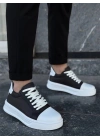 Kb-X46 Kuback Siyah Beyaz Yüksek Beyaz Taban Günlük Spor Ayakkabı