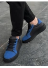KB-X46 Kuback Siyah Sax Mavi Yüksek Siyah Taban Günlük Spor Ayakkabı