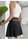 Kemerli pikseli şort etek
