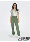 Keten Karışımlı Yüksek Bel Kadın Pantolon