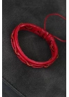 Kırmızı Renk İpli Yeni Sezon Deri Erkek Bileklik