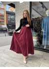 Kraş etek bordo