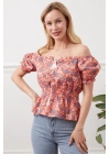 Madonna yaka çiçekli bluz