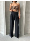 Pileli keten pantolon s255046