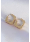 Pirinç Gold Renk Kare Küpe