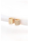 Pirinç Gold Renk Taşlı Minimal Küpe