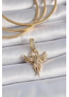 Pirinç Gold Renk Zirkon Taşlı Anka Kuşu Model Ajda Charm