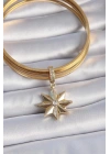 Pirinç Gold Renk Zirkon Taşlı Kutup Yıldızı Ajda Charm