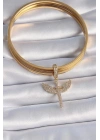 Pirinç Gold Renk Zirkon Taşlı Mikail Model Ajda Charm