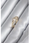 Pirinç Gold Renk Zirkon Taşlı Yılan Model Kadın Yüzük
