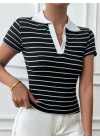 Polo yaka garnili bluz