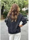 Baskılı Oversıze Kadın Sweatshirt