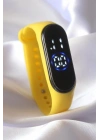 Sarı Renk Silikon Kordon Led Dokunmatik Saat