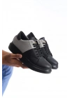 SLW151 Boost Bağcıklı Cilt Süet Erkek Günlük Sneaker Ayakkabı CSST - Siyah/Gri