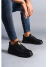 SLW161 Hippo Bağcıksız Cilt Erkek Günlük Sneaker Ayakkabı CST - Siyah