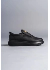 SLW161 Hippo Bağcıksız Cilt Erkek Günlük Sneaker Ayakkabı CST - Siyah