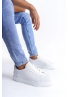 SLW165 Elite Bağcıklı Cilt Erkek Günlük Sneaker Ayakkabı CBT - Beyaz