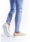 SLW165 Elite Bağcıklı Süet Erkek Günlük Sneaker Ayakkabı SBT - Krem