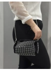 Taşlı siyah cilt çanta