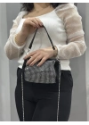 Taşlı siyah cilt çanta