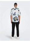 Tropikal Desen Apaş Yaka Regular Erkek Gömlek