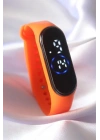 Turuncu Renk Silikon Dijital Dokunmatik Led Saat