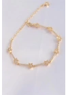 Vip Seri Pirinç Zirkon Taşlı Gold Renk Halley Model Bileklik