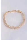 Vip Seri Pirinç Zirkon Taşlı Gold Renk Sarmal Model Bileklik
