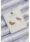 Xuping Rose Renk Zirkon Taşlı Ay ve Güneş Tasarımlı Küpe