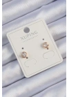 Xuping Rose Renk Zirkon Taşlı Minimal Oval Küpe